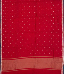 Red Woven Chanderi Cotton Saree With Floral Motifs -CC1211