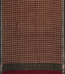 Maroon Printed Chanderi Cotton Saree With Zari Border-CC1622