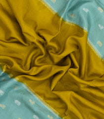 Lime Green Woven Blended Viscose With Contrast Border-BL5562