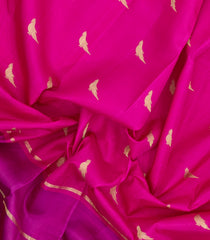 Hot Pink Handloom Kanchipuram Silk Saree With Buttas-KA15209