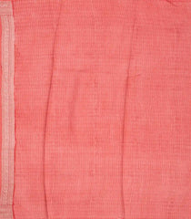 Peach Handwoven Printed Tussar Silk Saree With Chevron Motifs-Peach