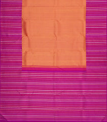 Red Handloom Korvai Kanchipuram Silk Saree With Chevron Stripes-KA15377