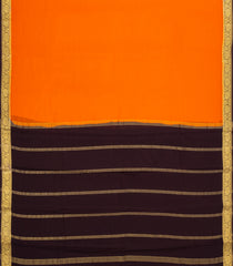 Orange Woven Mysore Silk Saree With Contrast Zari Border-MS3616