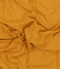 Mustard Handloom Banarasi Khaddi Georgette Silk Saree With Contrast Border-BE1813