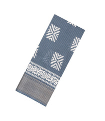 Grey Printed Synthetic Dola Silk Saree With Zari Border-BL5084