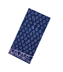 Indigo Printed Jaipur Cotton Saree With Floral Motifs-JC1454