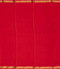 Red Woven Mysore Crepe Pure Zari Silk Saree With Floral Zari Border-MS3139