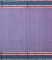 Purple Handloom Silk Cotton Saree With Checks-SC4057