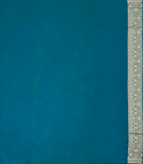 Sea Green Handloom Banarasi Silk Saree With Floral Zari Motifs-BE1773