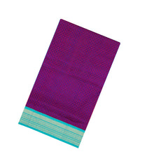 Purple Handloom Korvai Silk Cotton Saree With Checks & Contrast Border-SC4512