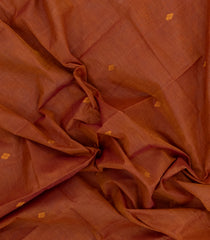Rust Woven Rasipuram Cotton Sari With Buttas-RA2606