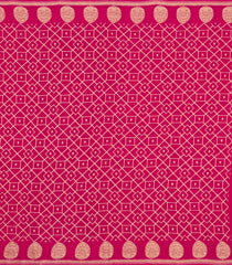 Pink Handloom Banarasi Khaddi Georgette Silk Saree With Floral Motifs-BE1793