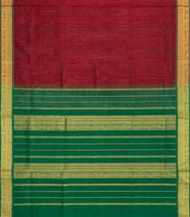 Maroon Handloom Silk Cotton Saree With Contrast Zari Border-SC4642
