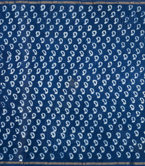 Indigo Printed Jaipur Cotton Saree With Tie & Dye Motifs-JC1693