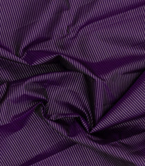 Dark Purple Handloom Korvai Kanchipuram Silk Saree With Stripes-KA15731