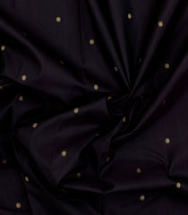 Black Handloom Korvai Kanchipuram Silk Saree With Buttas-KA15484
