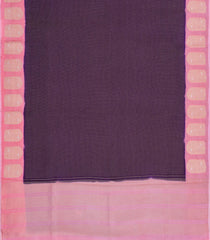 Dark Purple Woven Blended Viscose With Zari Checks-BL5573