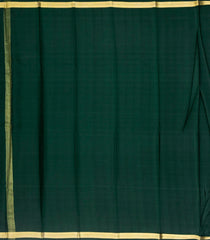 Bottle Green Mysore Crepe Silk Saree With Checks