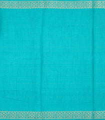 Turquoise Printed Synthetic Dola Silk Saree With Zari Stripes & Border-SY0394