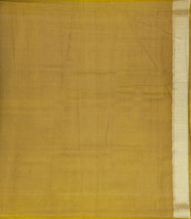 Olive Green Handloom Banarasi Organza Saree With Floral Motifs-BE1252