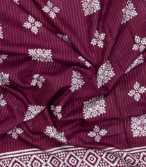 Burgundy Printed Synthetic Dola Saree With Zari Stripes & Border-BL5399