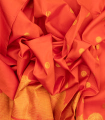 Orange Handloom Kanchipuram Silk Saree With Gandaberunda Buttas-KA12704