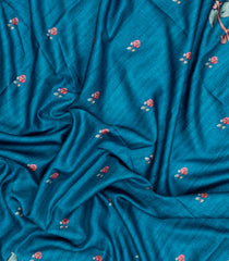 Sky Blue Printed Synthetic Tussar Silk Saree With Zari Border-SY0056