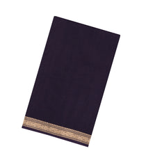 Black Handloom Silk Cotton Saree With Zari Border-SC4564