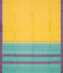 Yellow Handloom Kanchipuram Silk Saree With Floral Motif Border-KA12373