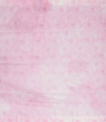 Bubblegum Pink Handloom Linen Saree With Printed Flowers