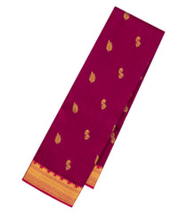 Crimson Woven Kanchipuram Silk Saree With Floral Buttas-KA14225