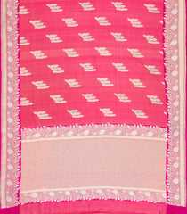 Pink Handloom Organza Satin Soft Silk Saree With Floral Motifs-SO4086
