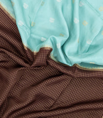 Maroon & Turquoise Woven Blended Viscose Half & Half Saree-BL5521