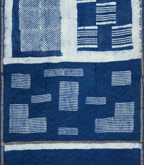 Indigo Printed Jaipur Cotton Saree With Tie & Dye Motifs-JC1693