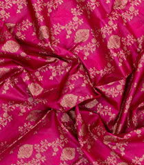 Pink Woven Tussar Silk Saree With Floral Motifs-TU3431