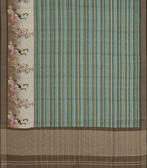 Multi Colour Woven Synthetic Dupion Saree With Stripes & Printed Motifs-BL4407