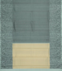 Grey Handloom Kanchipuram Silk Saree With Rudraksham Motifs-KA15005