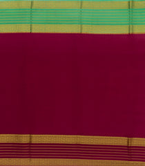 Red Woven Mysore Silk Saree With Contrast Ganga Jamuna Border-MS3205