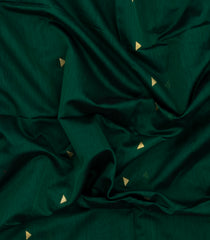 Dark Green Handloom Maheswari Silk Cotton Saree With Buttas & Zari Border-SC4877