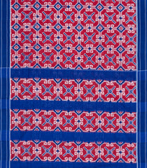 Red Handwoven Orissa Cotton Saree With Tie & Dye Motifs-OR0896