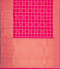 Pink Handloom Kanchipuram Silk Saree With Zari Checks & Buttas-KA16367