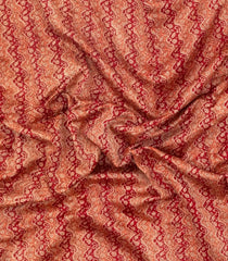 Red Printed Chanderi Cotton Saree With Zari Border-CC1524