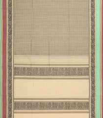 Beige Handloom Silk Cotton Saree With Annam Chakaram Motifs-SC3946