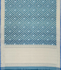 Cyan Handloom Organza Soft Silk Saree With Floral Motifs-SO4087
