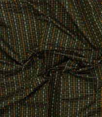 Bottle Green Handloom Kanchi Cotton Saree With Checks-KC1849