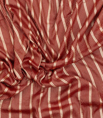 Crimson Woven Banarasi Khaddi Georgette Silk Saree With Stripes-BE1938
