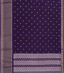 Purple Woven Synthetic Dola Silk Saree With Printed Floral Motifs-BL4716