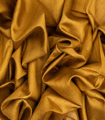 Mustard Handloom Dupion Silk Saree With Printed Pallu-DS0490