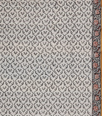 Brown Printed Jaipur Cotton Saree With Floral Motifs-JC1460