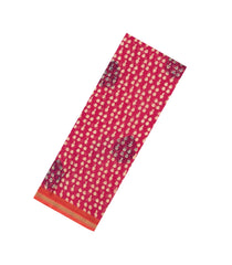 Crimson Printed Chanderi Cotton Saree With Floral Motifs-CC1711